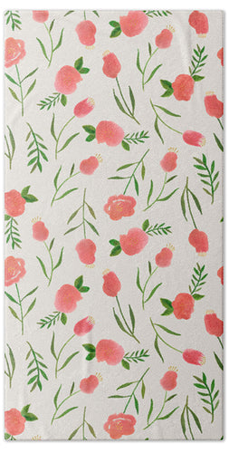 Spring Watercolor Flowers - Beach Towel
