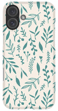 Load image into Gallery viewer, Teal Falling Leaves Pattern - Phone Case