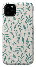 Load image into Gallery viewer, Teal Falling Leaves Pattern - Phone Case