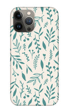 Load image into Gallery viewer, Teal Falling Leaves Pattern - Phone Case