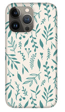 Load image into Gallery viewer, Teal Falling Leaves Pattern - Phone Case