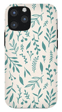Load image into Gallery viewer, Teal Falling Leaves Pattern - Phone Case