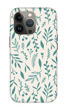 Load image into Gallery viewer, Teal Falling Leaves Pattern - Phone Case