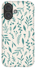 Load image into Gallery viewer, Teal Falling Leaves Pattern - Phone Case