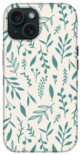 Load image into Gallery viewer, Teal Falling Leaves Pattern - Phone Case