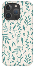 Load image into Gallery viewer, Teal Falling Leaves Pattern - Phone Case
