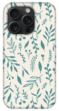 Load image into Gallery viewer, Teal Falling Leaves Pattern - Phone Case