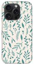 Load image into Gallery viewer, Teal Falling Leaves Pattern - Phone Case