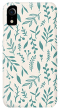 Load image into Gallery viewer, Teal Falling Leaves Pattern - Phone Case