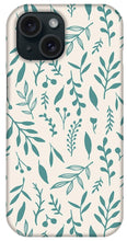 Load image into Gallery viewer, Teal Falling Leaves Pattern - Phone Case