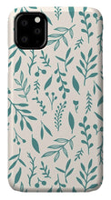 Load image into Gallery viewer, Teal Falling Leaves Pattern - Phone Case