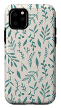 Load image into Gallery viewer, Teal Falling Leaves Pattern - Phone Case