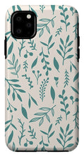 Load image into Gallery viewer, Teal Falling Leaves Pattern - Phone Case