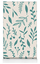 Load image into Gallery viewer, Teal Falling Leaves Pattern - Yoga Mat