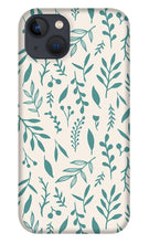 Load image into Gallery viewer, Teal Falling Leaves Pattern - Phone Case