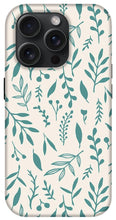 Load image into Gallery viewer, Teal Falling Leaves Pattern - Phone Case