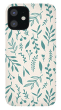 Load image into Gallery viewer, Teal Falling Leaves Pattern - Phone Case