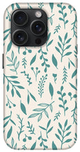 Load image into Gallery viewer, Teal Falling Leaves Pattern - Phone Case
