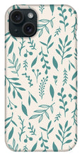Load image into Gallery viewer, Teal Falling Leaves Pattern - Phone Case