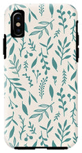 Load image into Gallery viewer, Teal Falling Leaves Pattern - Phone Case
