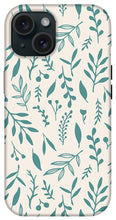 Load image into Gallery viewer, Teal Falling Leaves Pattern - Phone Case