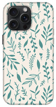 Load image into Gallery viewer, Teal Falling Leaves Pattern - Phone Case