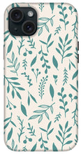 Load image into Gallery viewer, Teal Falling Leaves Pattern - Phone Case