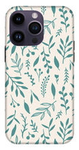 Load image into Gallery viewer, Teal Falling Leaves Pattern - Phone Case