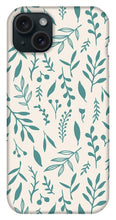 Load image into Gallery viewer, Teal Falling Leaves Pattern - Phone Case