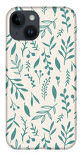 Load image into Gallery viewer, Teal Falling Leaves Pattern - Phone Case
