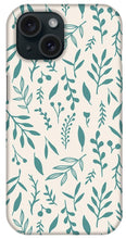 Load image into Gallery viewer, Teal Falling Leaves Pattern - Phone Case
