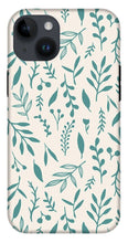 Load image into Gallery viewer, Teal Falling Leaves Pattern - Phone Case