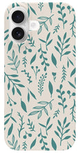 Load image into Gallery viewer, Teal Falling Leaves Pattern - Phone Case
