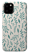 Load image into Gallery viewer, Teal Falling Leaves Pattern - Phone Case