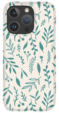 Load image into Gallery viewer, Teal Falling Leaves Pattern - Phone Case