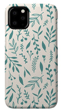 Load image into Gallery viewer, Teal Falling Leaves Pattern - Phone Case