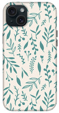 Load image into Gallery viewer, Teal Falling Leaves Pattern - Phone Case