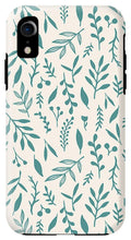 Load image into Gallery viewer, Teal Falling Leaves Pattern - Phone Case