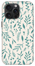 Load image into Gallery viewer, Teal Falling Leaves Pattern - Phone Case