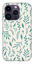 Load image into Gallery viewer, Teal Falling Leaves Pattern - Phone Case