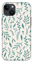 Load image into Gallery viewer, Teal Falling Leaves Pattern - Phone Case