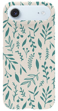 Load image into Gallery viewer, Teal Falling Leaves Pattern - Phone Case