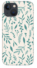 Load image into Gallery viewer, Teal Falling Leaves Pattern - Phone Case