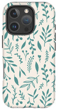 Load image into Gallery viewer, Teal Falling Leaves Pattern - Phone Case