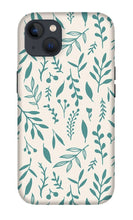 Load image into Gallery viewer, Teal Falling Leaves Pattern - Phone Case