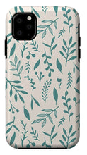Load image into Gallery viewer, Teal Falling Leaves Pattern - Phone Case