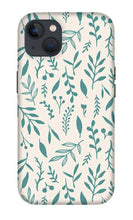 Load image into Gallery viewer, Teal Falling Leaves Pattern - Phone Case