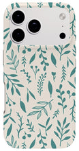 Load image into Gallery viewer, Teal Falling Leaves Pattern - Phone Case
