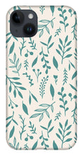 Load image into Gallery viewer, Teal Falling Leaves Pattern - Phone Case