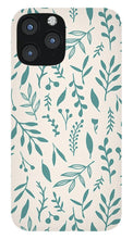 Load image into Gallery viewer, Teal Falling Leaves Pattern - Phone Case